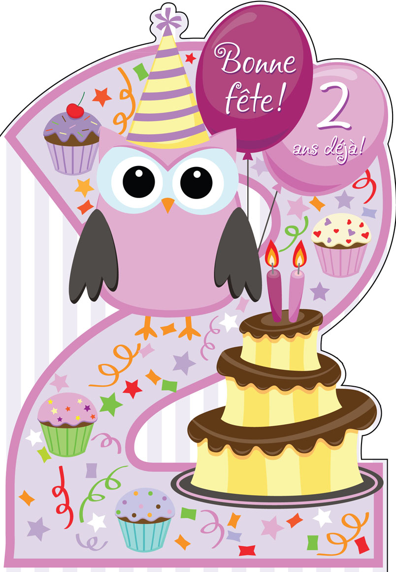 Carte D Anniversaire 2 Ans Fetes Cartes De Fete 2 Ans