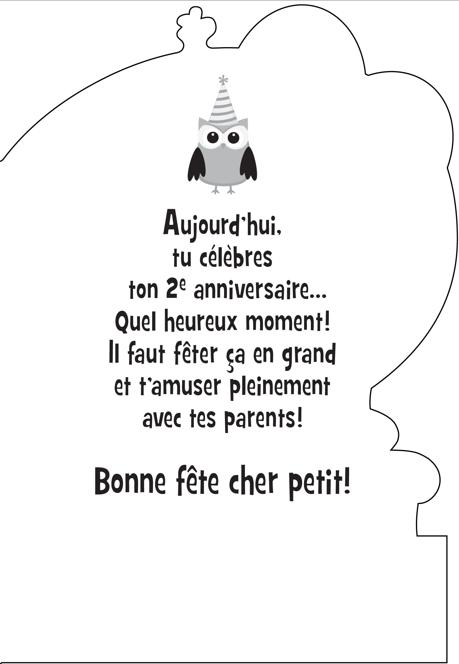 2 ANS - POUR TES 2 ANS, BONNE FÊTE! - DE ROSEDALE - FÊTES / Cartes de fête 2  ans