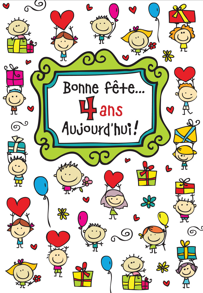 Carte D Anniversaire 4 Ans De Millbrook Fetes Cartes De Fete 4 Ans