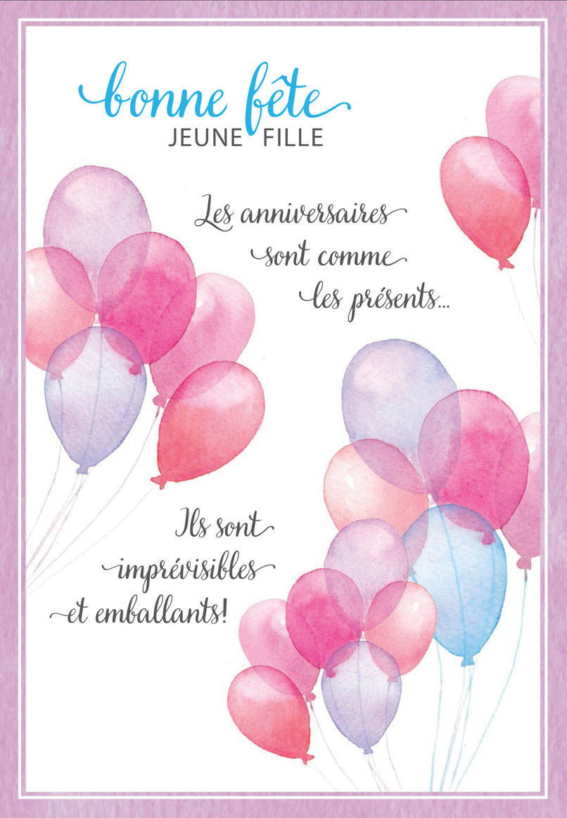 ANNIVERSAIRE - BONNE FÊTE JEUNE FILLE! - DE MILLBROOK - FÊTES / Cartes de  fête sans âge