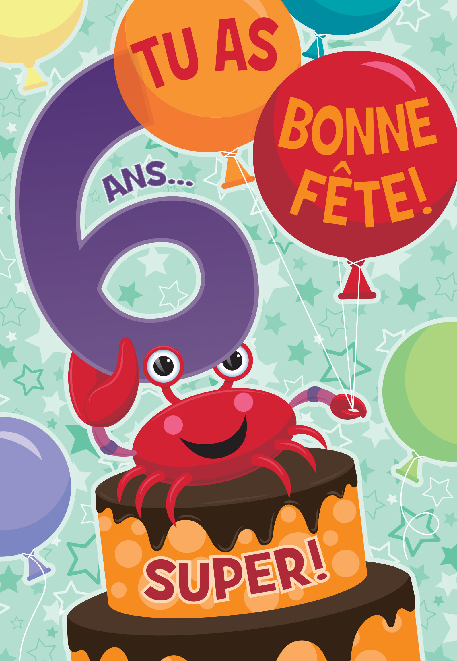 Carte Joyeux Anniversaire 50 ans - Méga Fête