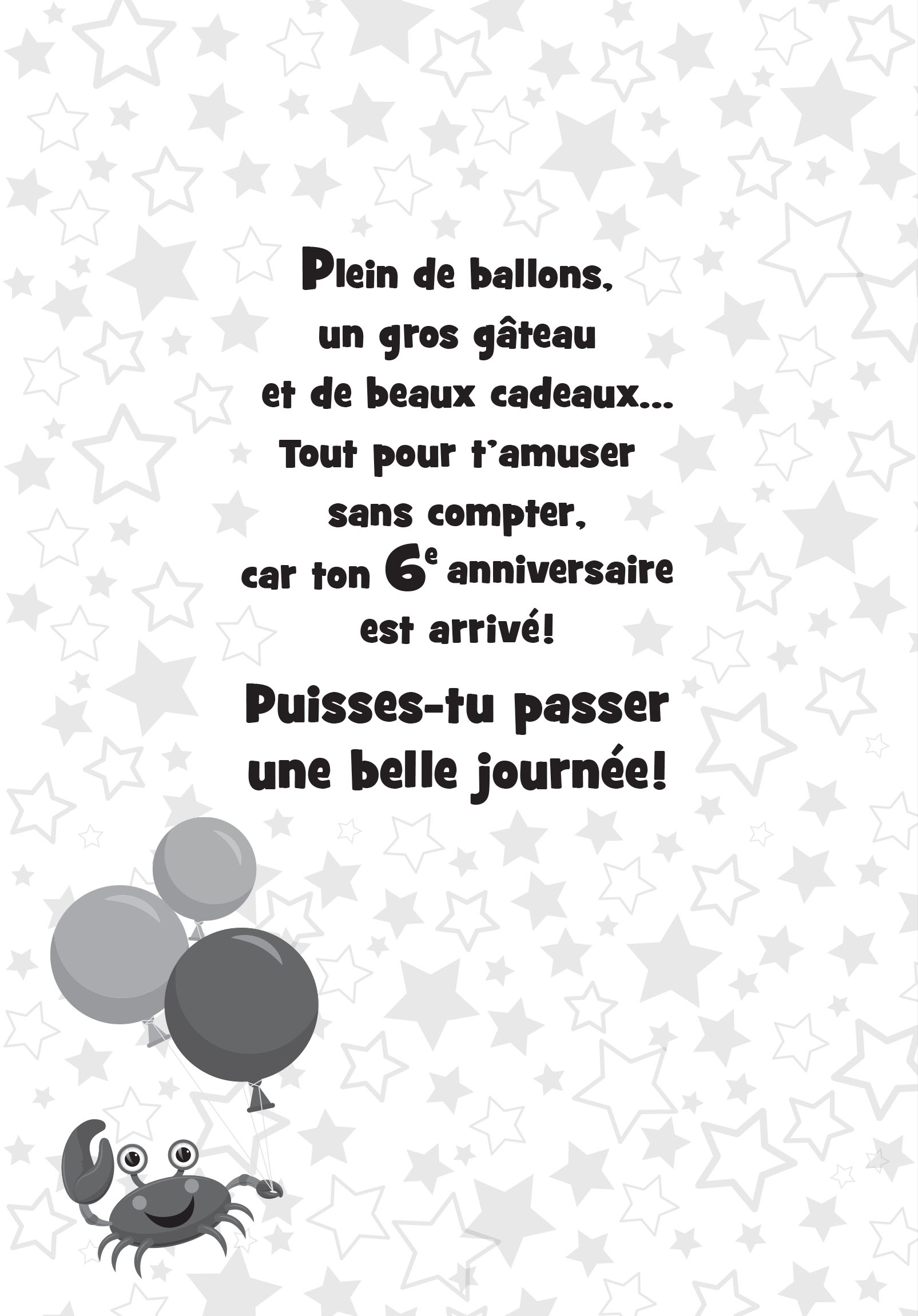 6 Ans Carte D Anniversaire De Millbrook Fetes Cartes De Fete 6 Ans