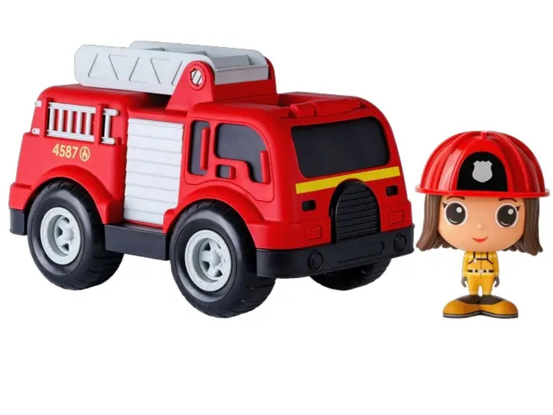 FLEK - CAMION DE POMPIER AVEC FIGURINE KIM - BÉBÉ / Véhicules pour tout  petit (0-2 ans), image size:1084x814