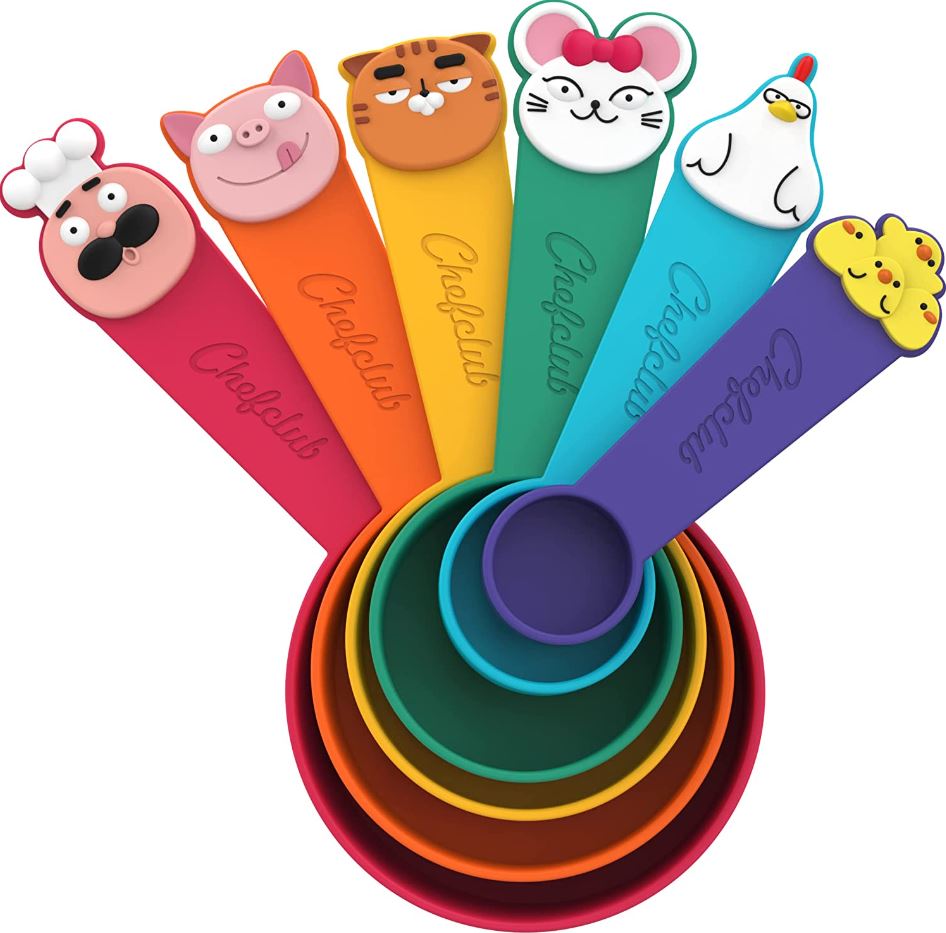 Bo Time Set Of 5 Multi-Coloured Measuring Cups / Spoons For Kitchen And