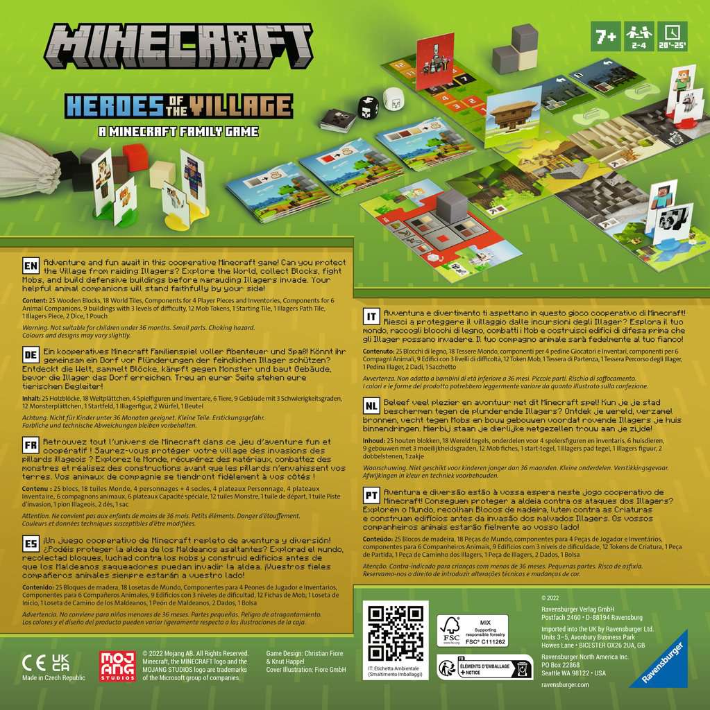 Jeu Société Minecraft Explorers Ravensburger - Coopératif 1-4 Joueurs - Dès 8 Ans - Version FR