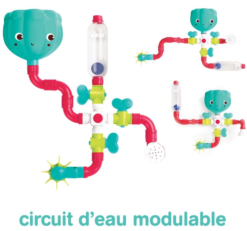 Jc21 Ludi Circuit D Eau 14 Pieces Bebe Jouets De Bain