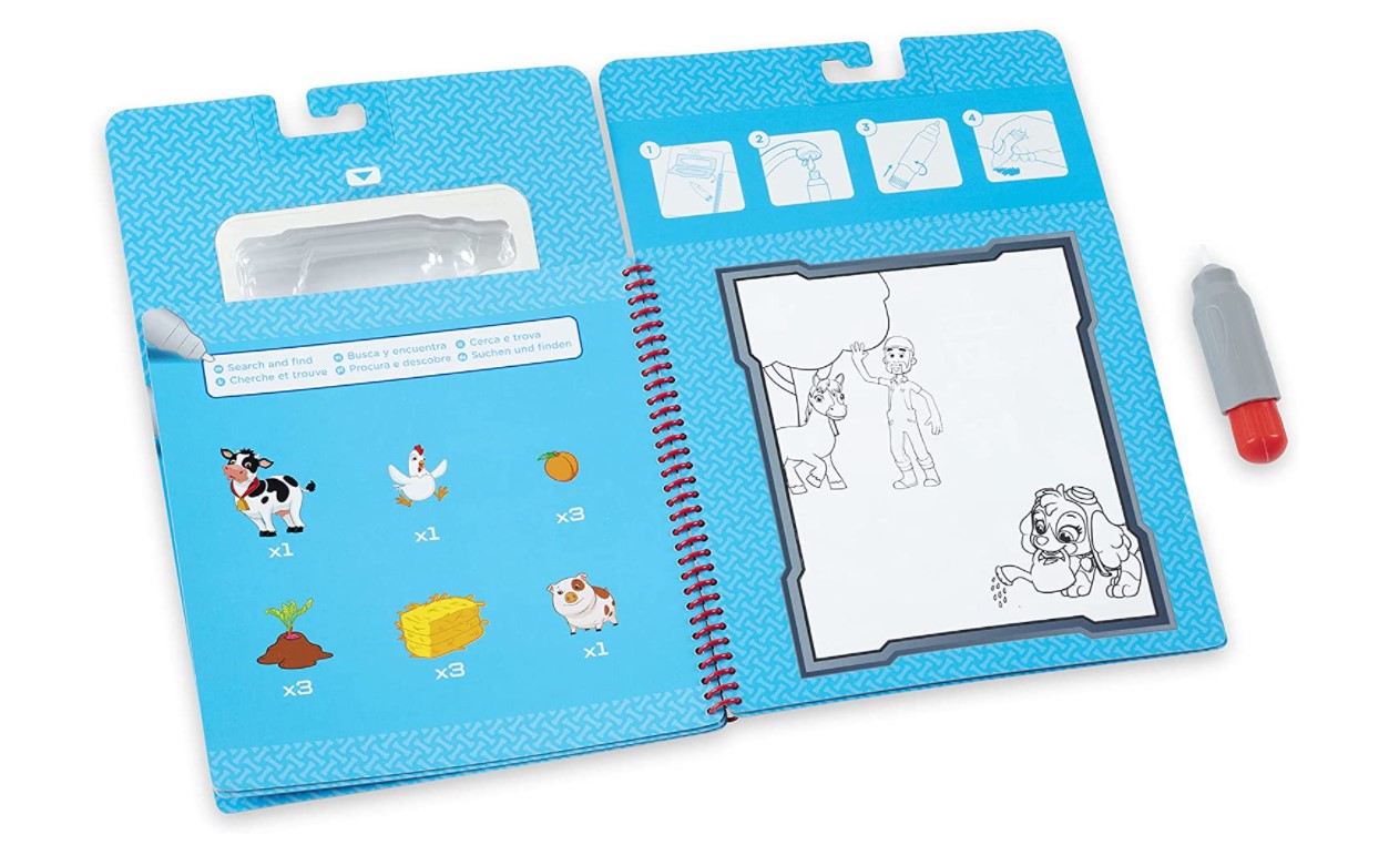 Cahier Peinture à L'Eau Safari Melissa & Doug - 20 Pages - Pinceau Inclus - Jeu Éducatif