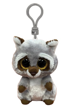 PELUCHE TY OAKIE RATON LAVEUR GRIS PORTE CL S 5