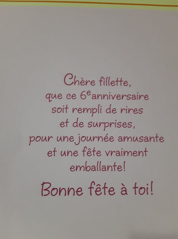 Carte D Anniversaire 6 Ans Fille Fetes Cartes De Fete 6 Ans