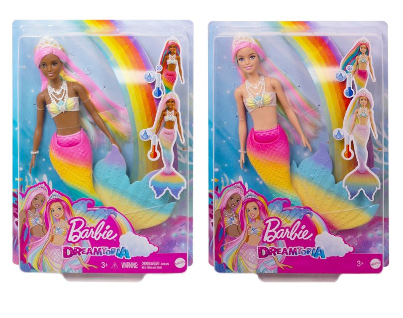 Poupée Barbie Sirène Malibu Changeant De Couleurs