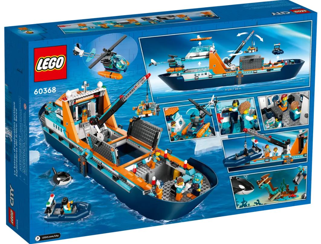 LEGO City 60368 Le Navire d'Exploration Arctique, Jouet de Grand Bateau  Flottant, Cadeau Enfants - ADMI
