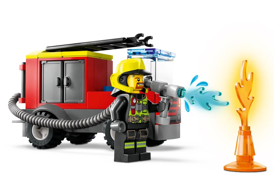 LEGO City La caserne et le camion de pompiers 60375 Ensemble de jeu de  construction (153 pièces)