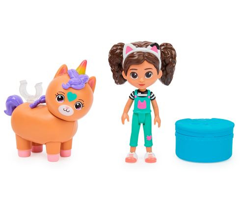 Gabby's Dollhouse, Coffret de figurines Gabby et Kico la chalicorne, Avec  accessoires et jouets surprises