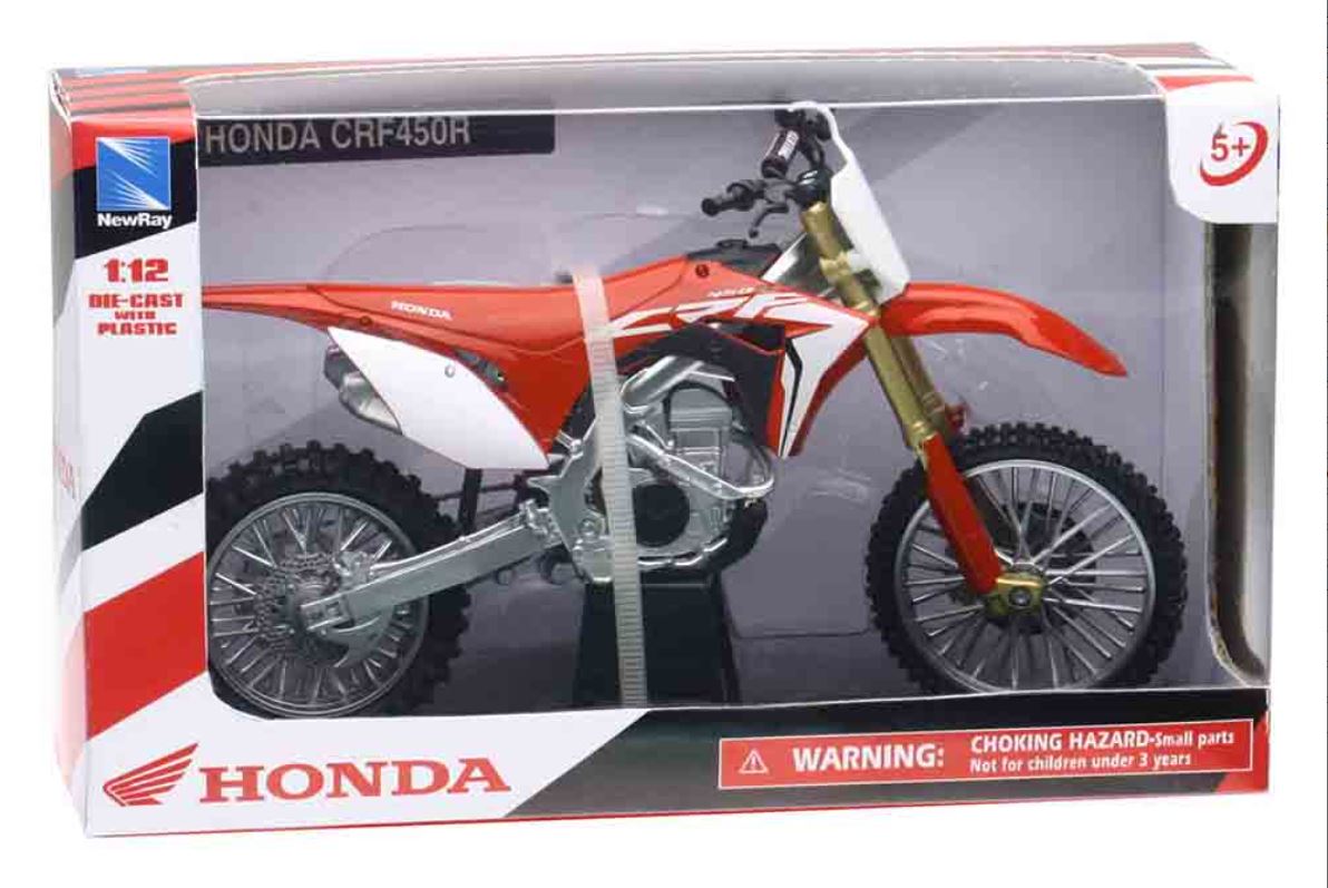 NEW-RAY - MOTOCROSS HONDA 1:12 ROUGE - CAMIONS, ARMES ET