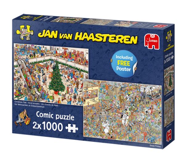 JUMBO 2 CASSE-TÊTE 1000 PIÈCES - LES COURSES DE NOËL, BLACK FRIDAY