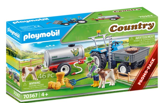 PLAYMOBIL- AGRICULTEUR AVEC FAUCHEUSE ET CITERNE #70367 