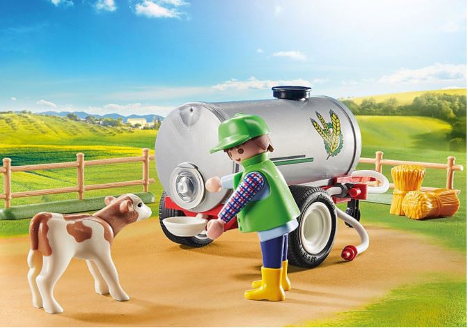 PLAYMOBIL- AGRICULTEUR AVEC FAUCHEUSE ET CITERNE #70367 