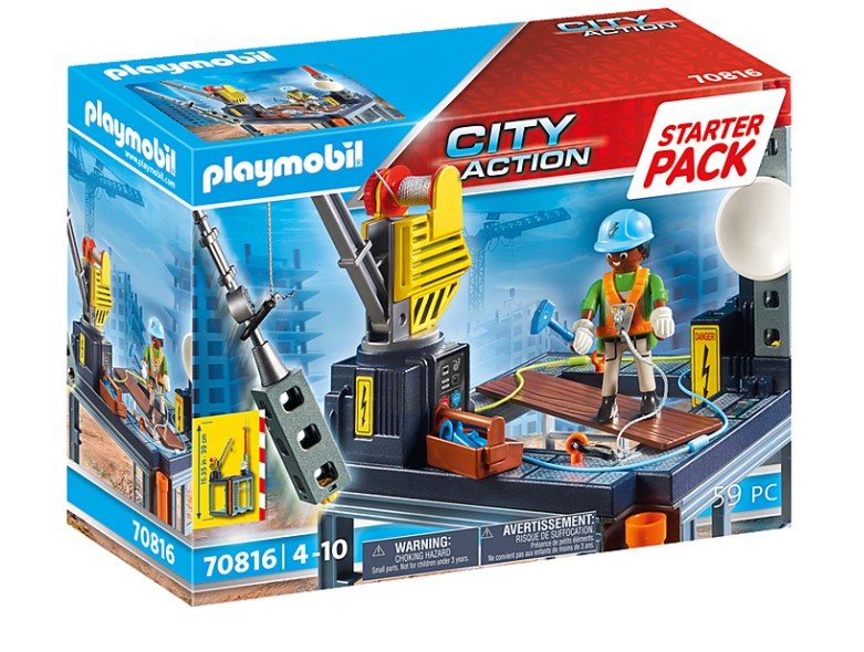 PLAYMOBIL CITY ACTION - STARTER PACK PLATEFORME DE CONSTRUCTION #70816 -  PLAYMOBIL / City Action
