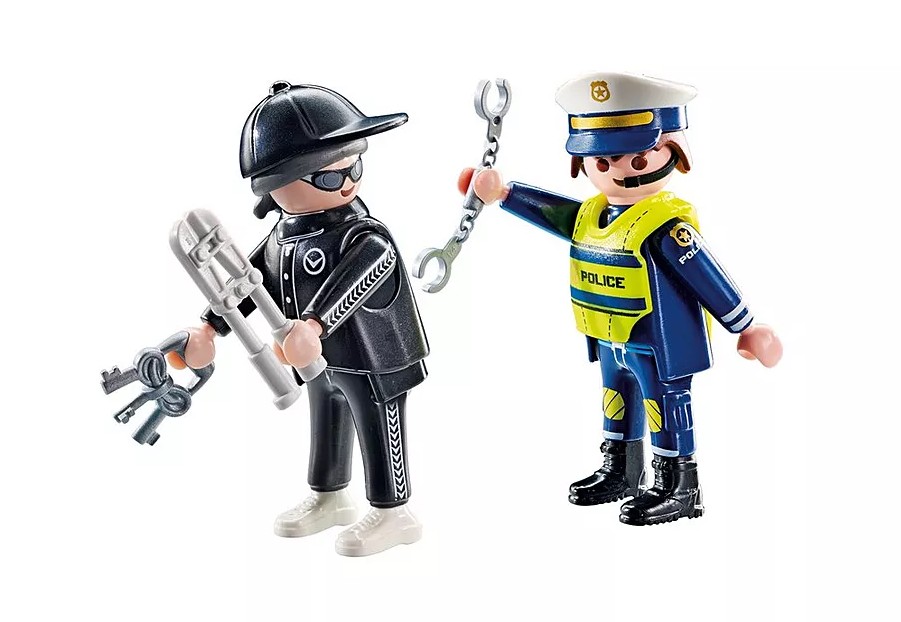 Playmobil Duo Polizia E Ladro - Set Di 8 Pezzi Con Accessori PLL71804, Gioco D'Azione Per Bambini