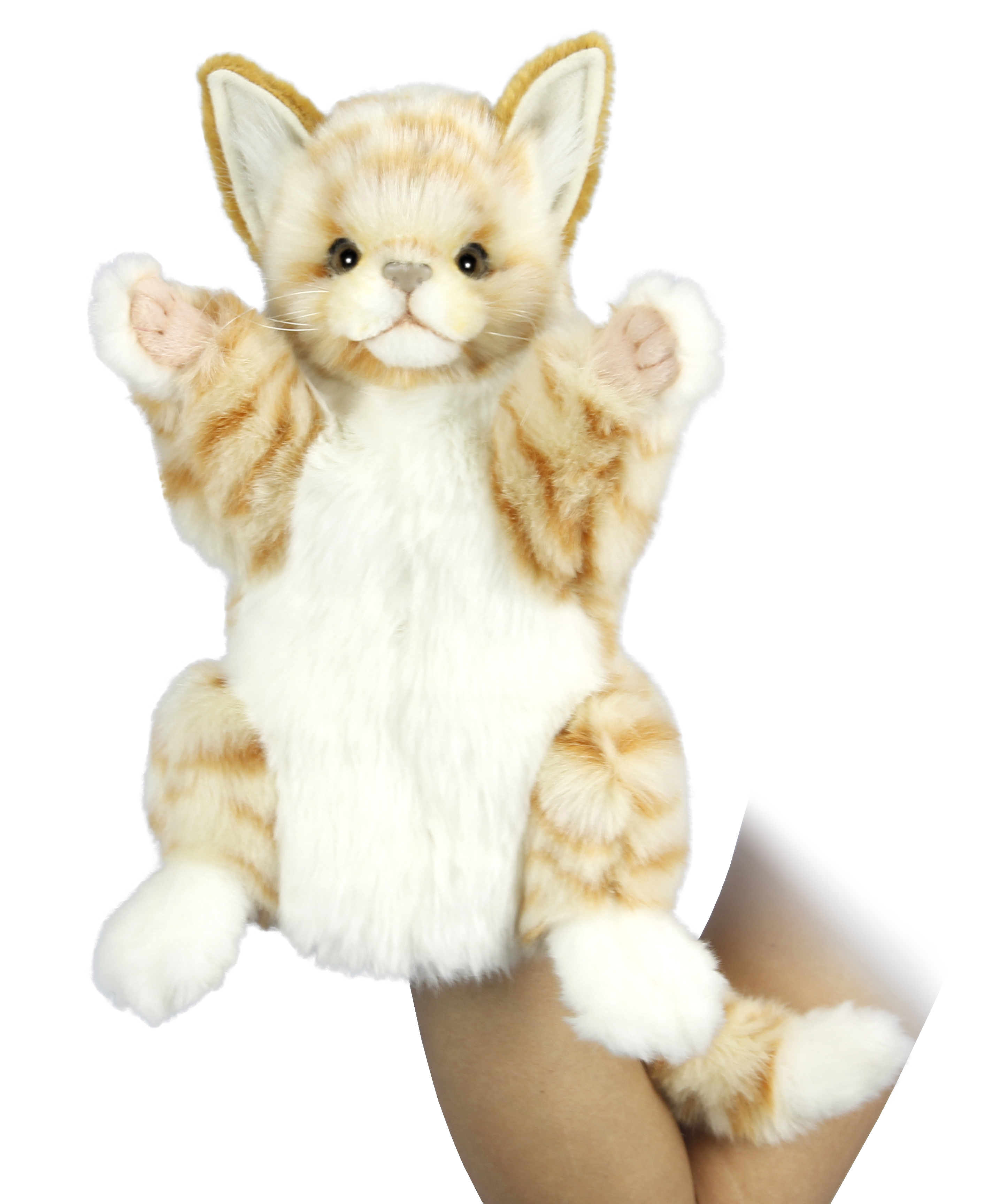 Marionnette Chat Roux 30cm Peluches Marionnettes