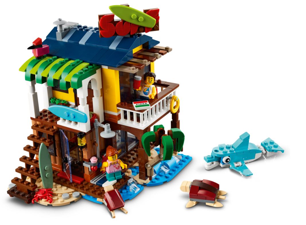 LEGO Creator 3-en-1 31118 La Maison sur la Plage du Surfeur, Jouet