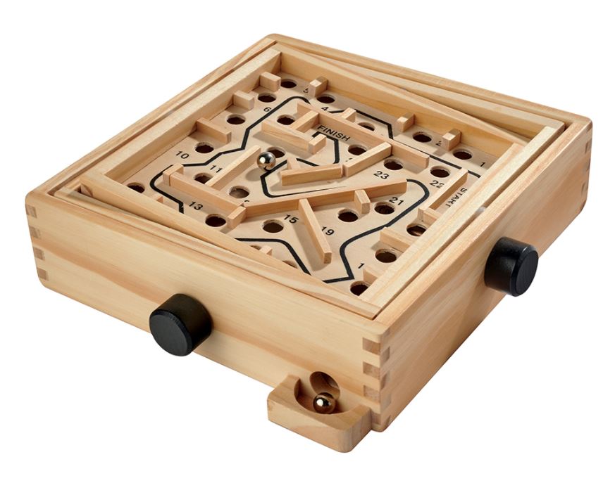 NORIS - JEU DE LABYRINTHE DE LUXE EN BOIS 20X20CM - JEUX DE SOCIÉTÉ ...