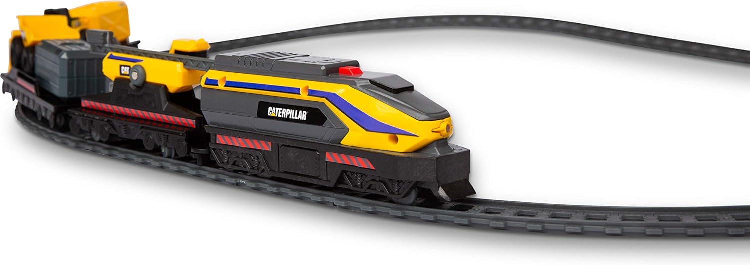 CAT - ENSEMBLE DE TRAIN ÉLECTRIQUE AVEC LUMIÈRES - LITTLE MACHINES -  CAMIONS, ARMES ET SUPERHÉROS / Trains électriques, image size:1500x531