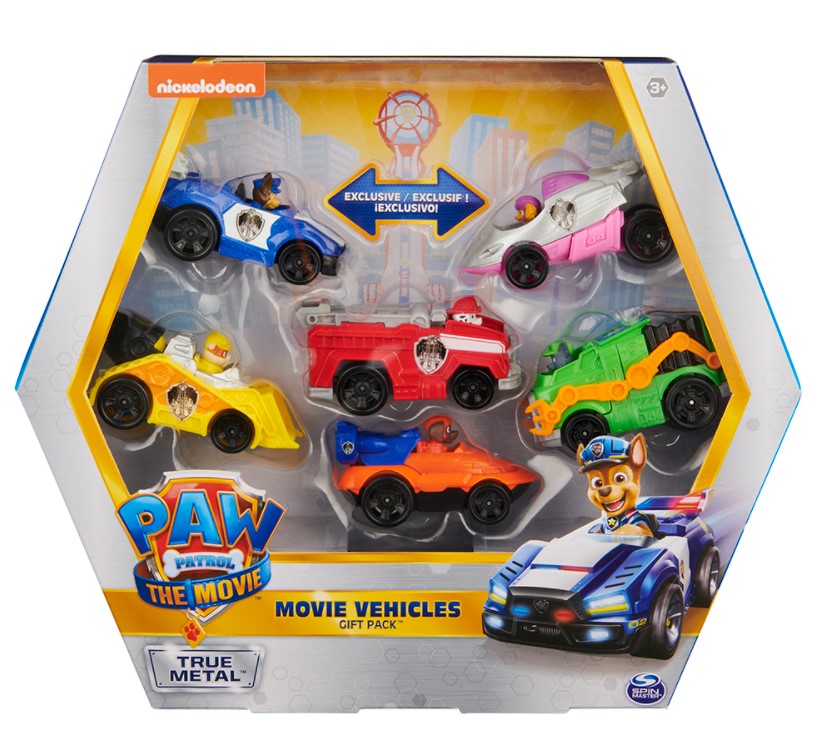 PAT' PATROUILLE LE FILM - COFFRET CADEAU DE VOITURES DIE CAST