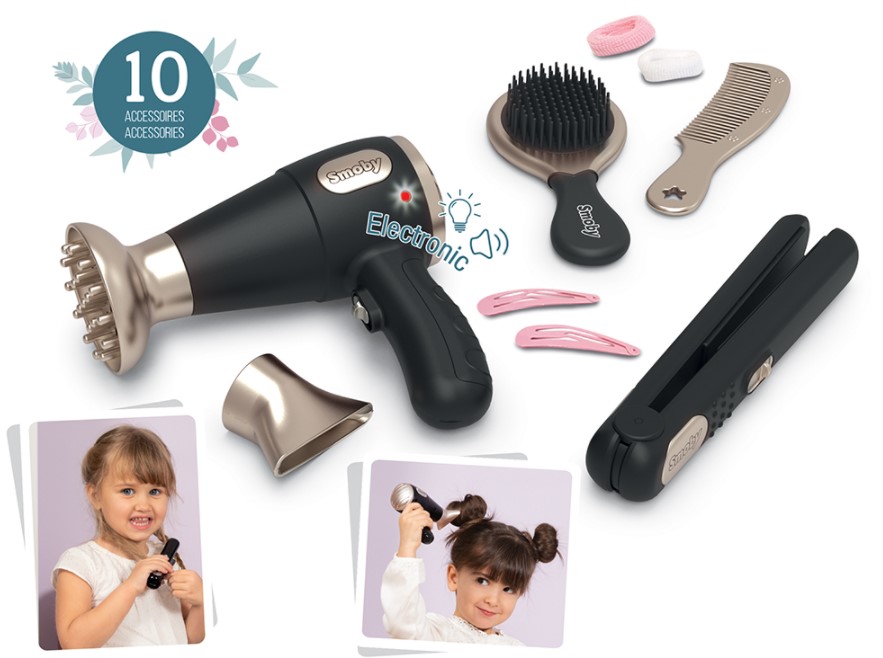 MENDIA Ensemble de salon de beauté pour filles - Jouet de cheveux exquis  pour petites filles - Kit de coiffure lisse - Access