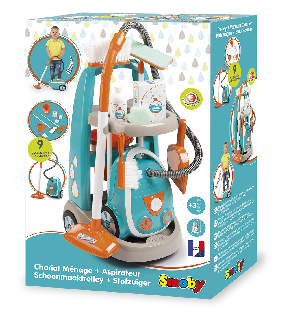 Jc21 Smoby Chariot Menager Et Aspirateur 9 Pieces Poupees Barbie Et Articles Menagers Articles Menagers