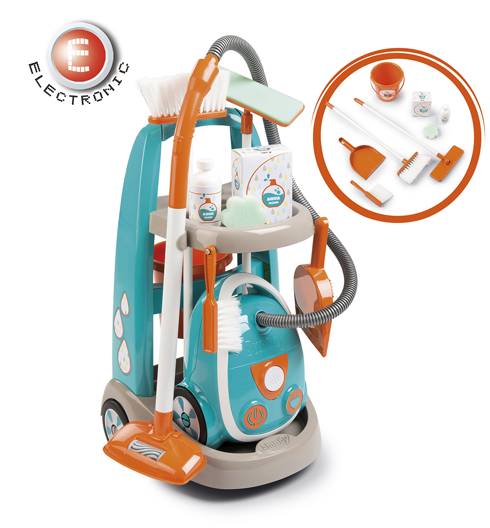 Jc21 Smoby Chariot Menager Et Aspirateur 9 Pieces Poupees Barbie Et Articles Menagers Articles Menagers