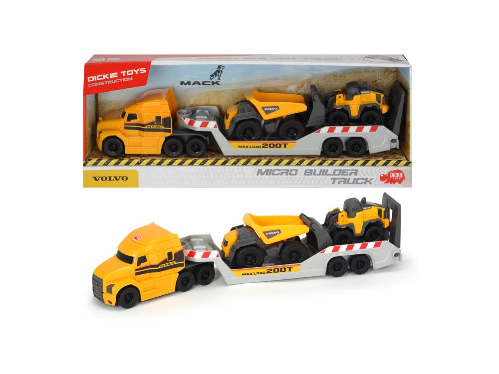 DICKIE MACK/VOLVO CAMION MICRO BUILDER 32 CM CAMIONS, ARMES ET