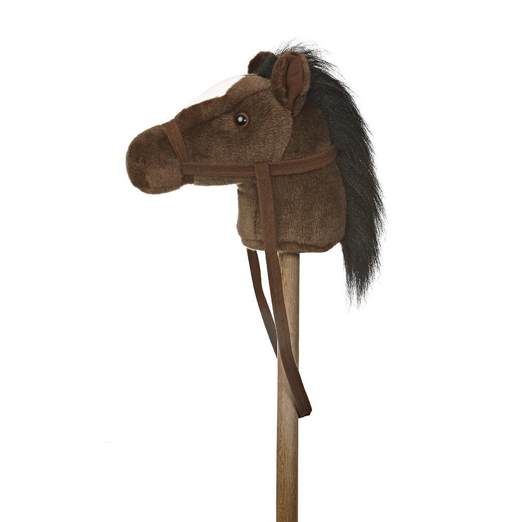 TETE DE CHEVAL SUR BATON CRINIERE NOIR - PELUCHES / Peluches régulières