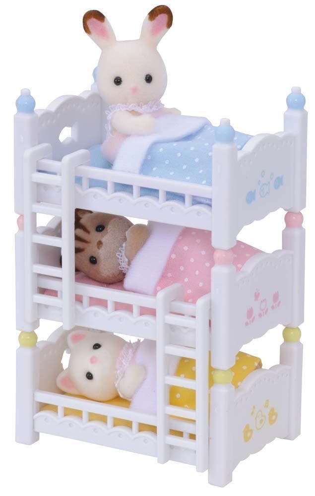 Calico Lits Superposes Triples Pour Bebe Poupees Barbie Et Figurines Calico Critters Woodzeez