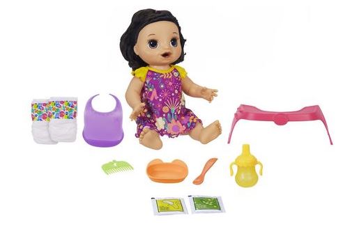 Baby Alive Bebe Adore Manger Aux Cheveux Noirs Et Lisses Poupees Barbie Et Articles Menagers Poupees Et Accessoires