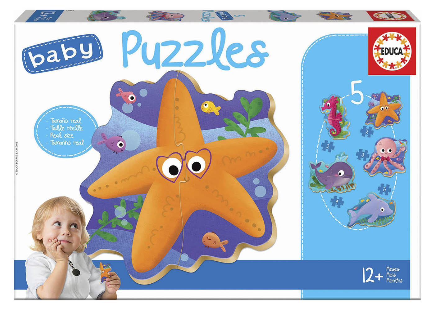 Educa 5 Casse Tetes Baby Puzzles Animaux Marins Casse Tetes Casse Tete Enfants