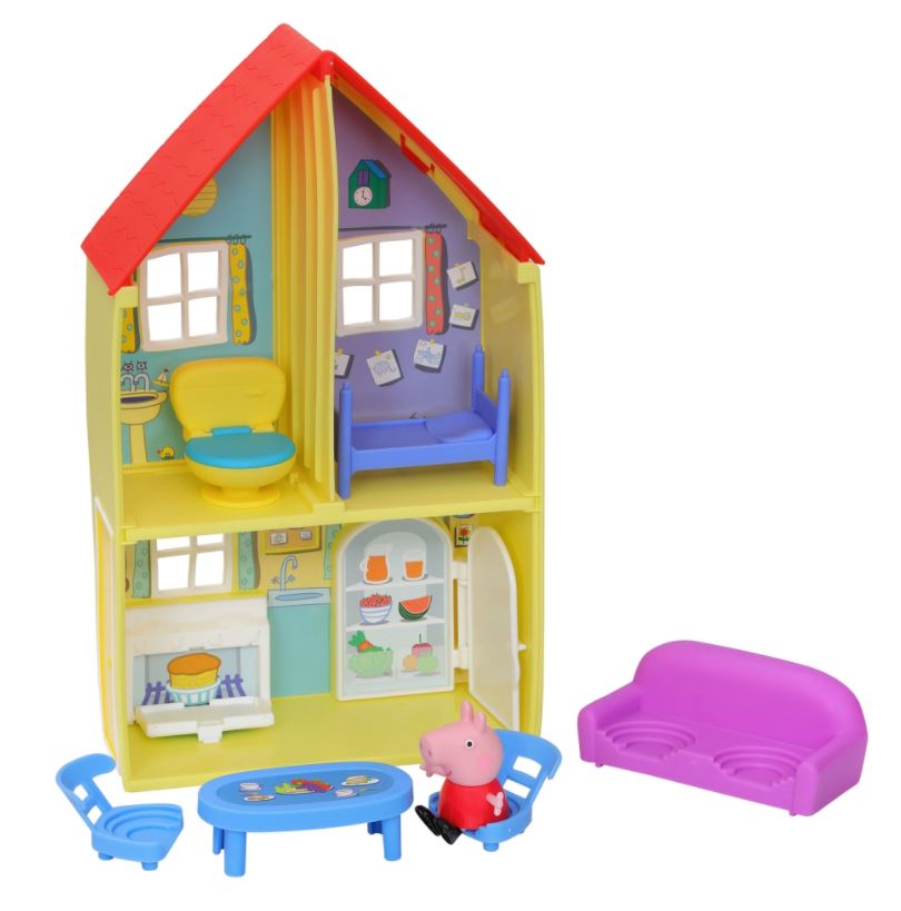 Peppa pig, maison avec Mini Bus et 9 Figurines