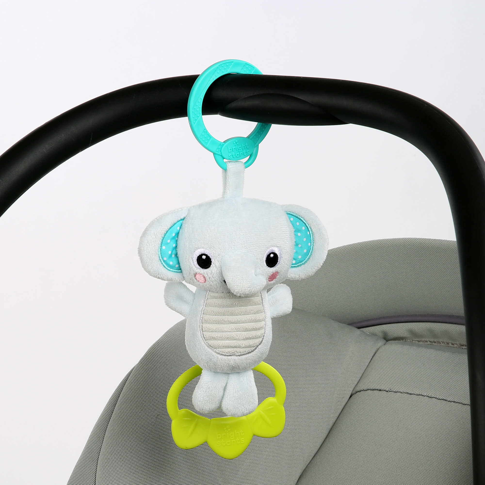 Peluche Elephant Avec Anneau De Dentition Et Attache Pour Porte Bebe Bebe Accessoires