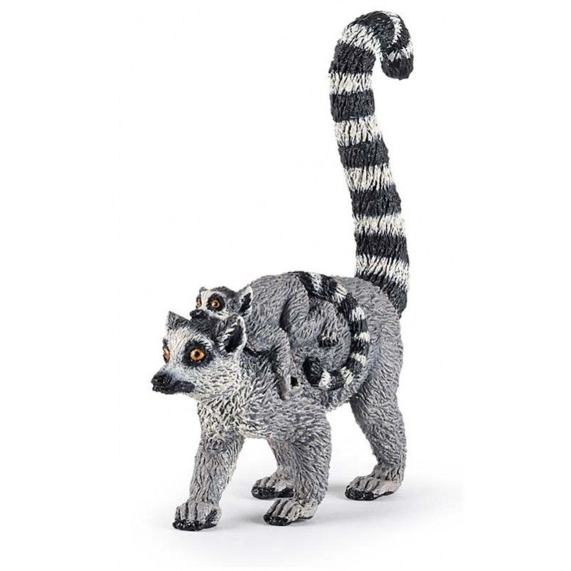 Figurine Animalière Papo Lémurien Et Son Bébé - Réf. 50173, Neuve, Pour Collection Ou Jouet (5 Ans Et Plus)