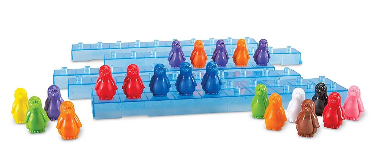 ENSEMBLE D'ACTIVITÉS MATHÉMATIQUES PENGUINS ON ICE - JEUX DE SOCIÉTÉ /  Préscolaire (5 ans et -) (avant de savoir lire), image size:1505x605