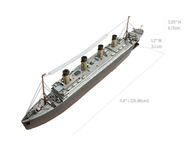 Maquette 3D Titanic En Acier Inoxydable - Kit Construction Métal, Modèle Détaillé Avec Hélices Mobiles, Décoration Collection