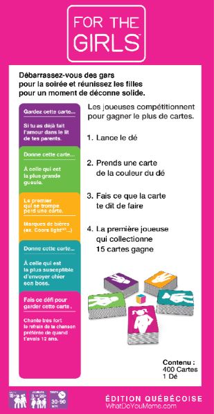 For The Girls Édition québécoise - Jeux de société et stratégie - JEUX,  JOUETS -  - Livres + cadeaux + jeux