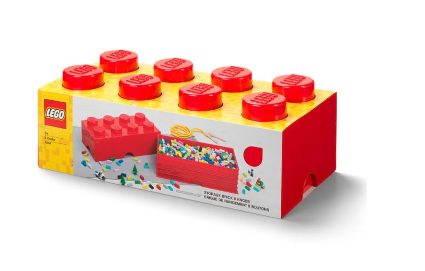Petite boîte de rangement et présentation LEGO pour 8 mini-figurines en  rouge
