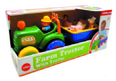 // TRACTEUR DE FERME AVEC REMORQUE D'ANIMAUX