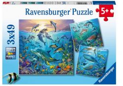RAVENSBURGER CASSE-TÊTE 3 X 49 PIÈCES - LE MONDE ANIMAL DE L'OCÉAN