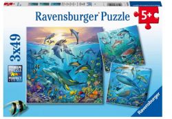 RAVENSBURGER CASSE-TÊTE 3 X 49 PIÈCES - LE MONDE ANIMAL DE L'OCÉAN