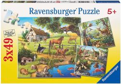 RAVENSBURGER CASSE-TÊTE 3 X 49 PIÈCES - ANIMAUX SAUVAGES DU ZOO #09265