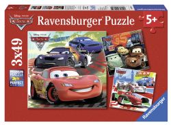 RAVENSBURGER CASSE-TÊTE 3 X 49 PIÈCES - LES BAGNOLES COURSE AUTOUR DU MONDE #09281