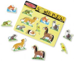 MELISSA AND DOUG - CASSE-TÊTE 8 PIÈCES ANIMAUX EN BOIS SONORE