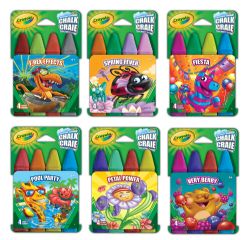 CRAYOLA - 4 CRAIES DE TROTTOIR LAVABLES ASST.